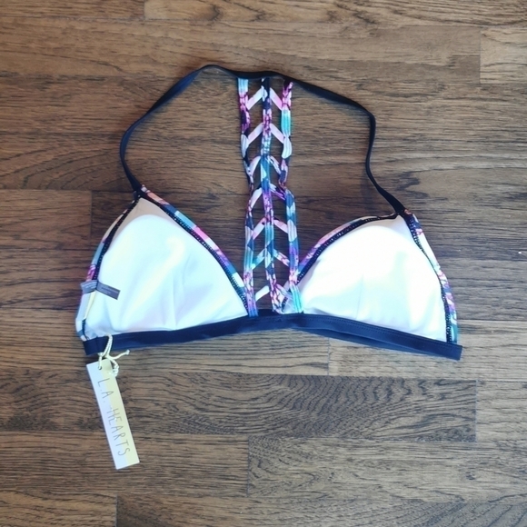 La hearts bikini top racerback cage new large - Picture 2 of 5